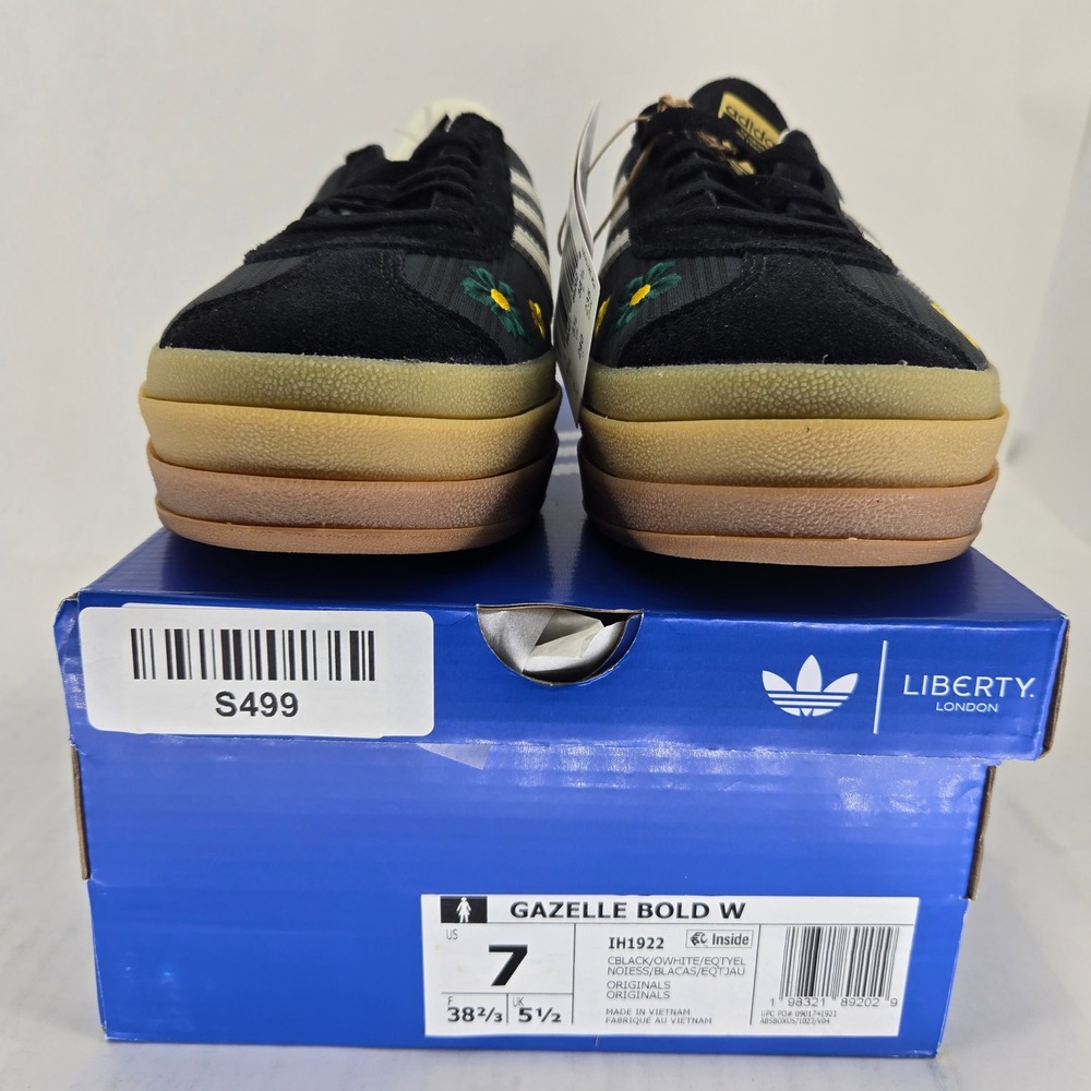 Adidas x Liberty London Gazelle Bold W Floral Black Gum IH1922 Womens Size 7 - Picture 4 of 14